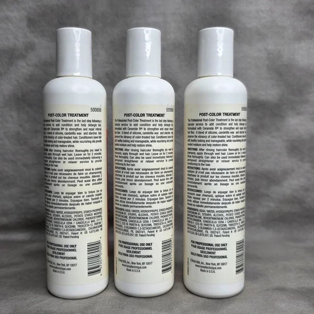 (X3) L'Oreal Technique Post-Color Treatment Conditioner‎ w/Ceramide R 8 oz